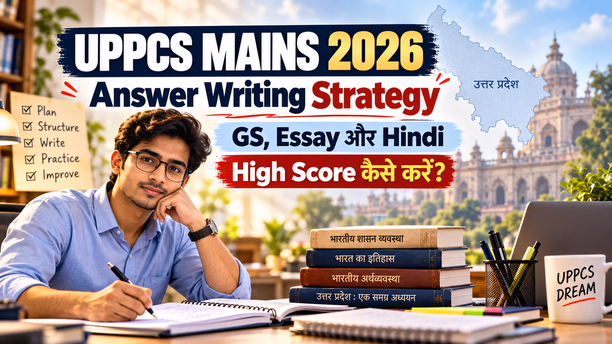 UPPCS Mains 2026 Answer Writing Strategy: GS, Essay और Hindi में High Score कैसे करें?